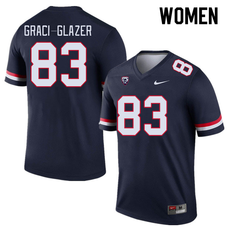 Women #83 Sam Graci-Glazer Arizona Wildcats College Football Jerseys Stitched-Navy - Click Image to Close